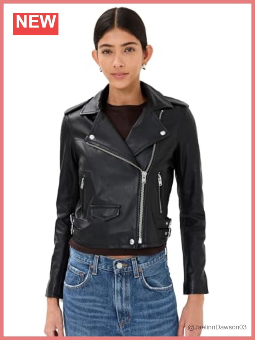 Mid-Weight Luxe Leather Aviator Jacket Snap Epaulets Buckle Waist Zip Pockets
